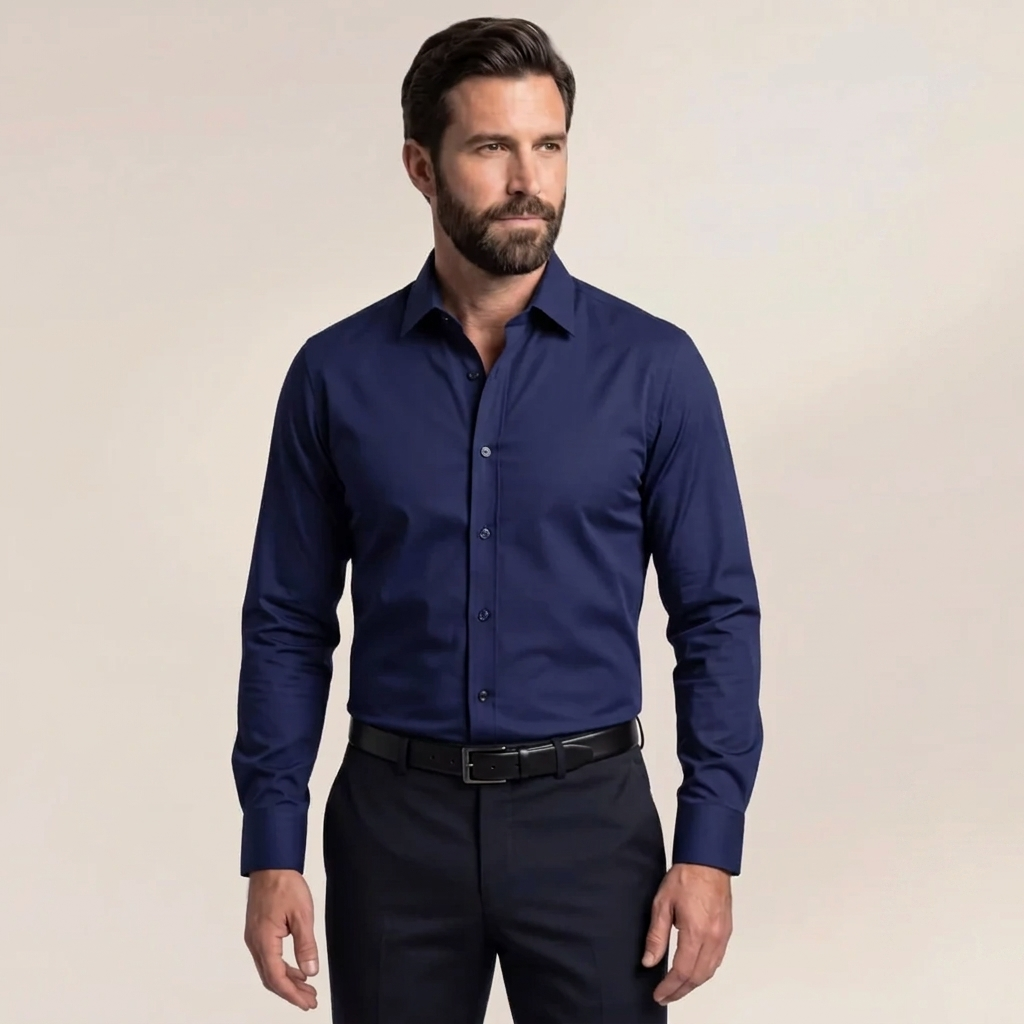Camisa ajustada sin arrugas