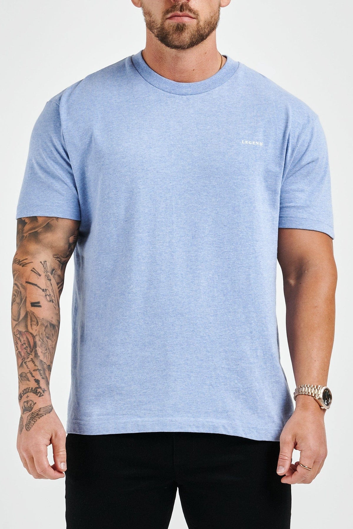 LEGEND PREMIUM BASICS T-SHIRT - LIGHT BLUE MARL